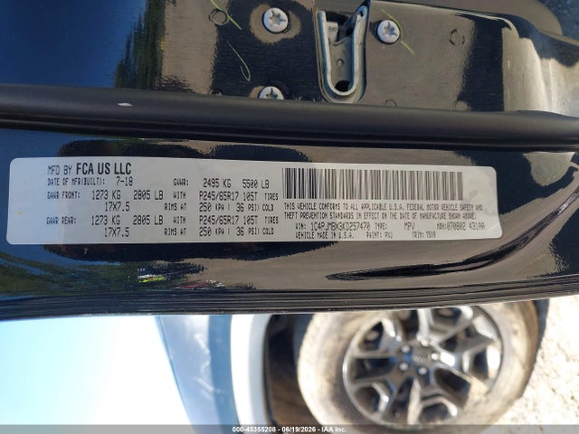 Aukcja sprzedaży 2019 Jeep Cherokee Trailhawk 4x4, vin: 1C4PJMBX3KD257470, numer aukcji: 45355208