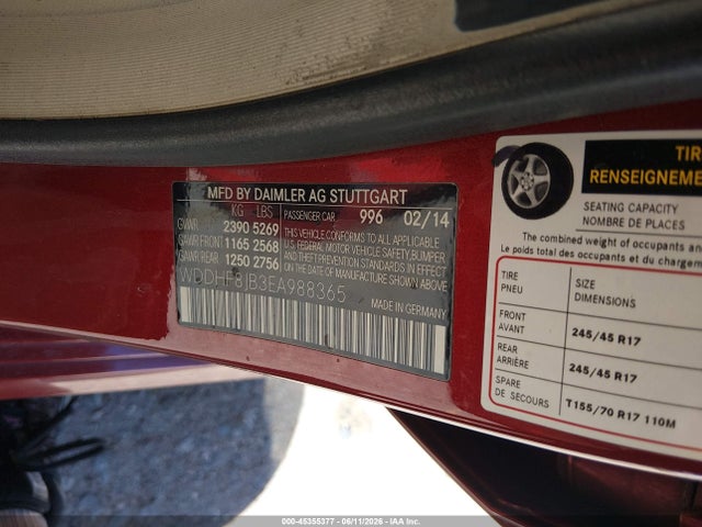 Aukcja sprzedaży 2014 Mercedes-benz E 350 4matic, vin: WDDHF8JB3EA988365, numer aukcji: 45355377
