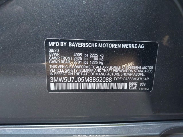 3MW5U7J05M8B52088 BMW M340I