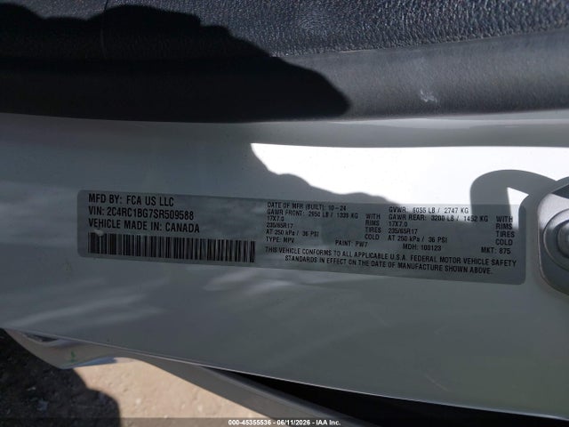 Aukcja sprzedaży 2025 Chrysler Pacifica Select, vin: 2C4RC1BG7SR509588, numer aukcji: 45355536