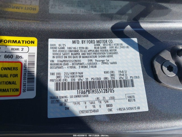 Ford Mustang Ecoboost Fastback 2025 1FA6P8TH5S5128705 Image 9