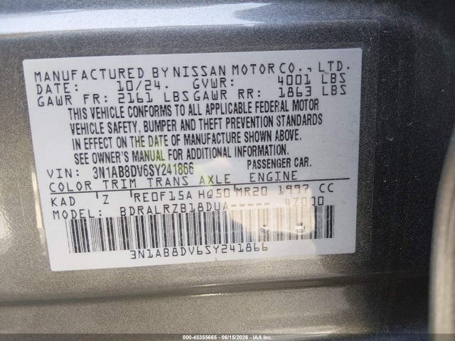 3N1AB8DV6SY241866 Nissan SENTRA SR