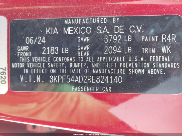 KIA Forte Gt-line 2024 3KPF54AD2RE824140 Image 9