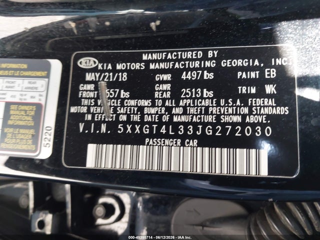 KIA Optima Lx 2018 5XXGT4L33JG272030 Image 9