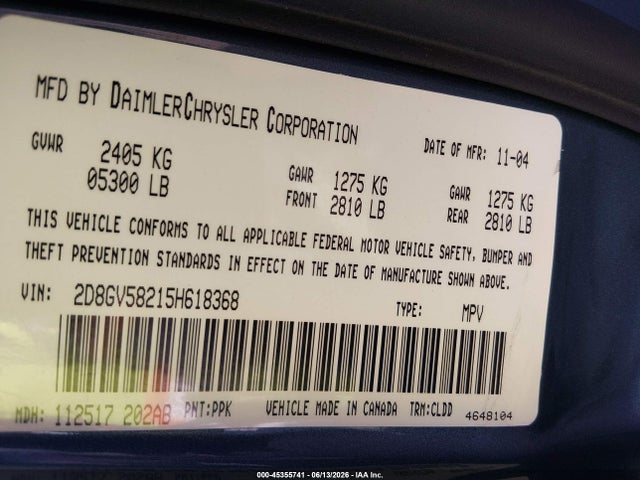 Aukcja sprzedaży 2005 Dodge Magnum Rt, vin: 2D8GV58215H618368, numer aukcji: 45355741