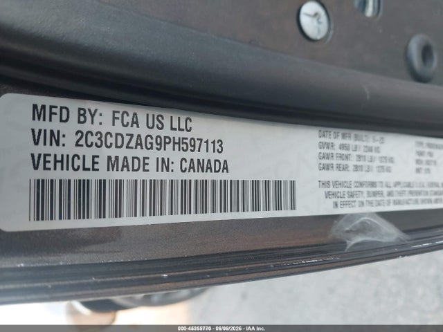 Dodge Challenger Sxt 2023 2C3CDZAG9PH597113 Image 9