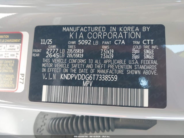 Продаж на аукціоні авто 2026 Kia Sportage Hybrid X-line, vin: KNDPVDDG6T7338559, номер лоту: 45355780