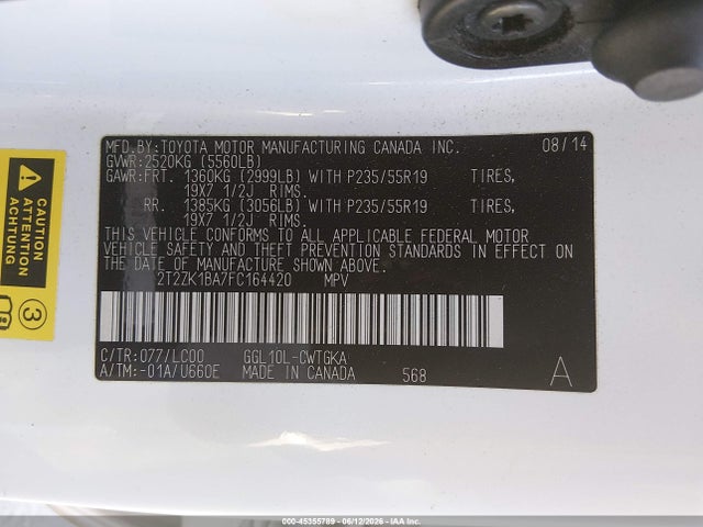 Lexus RX 350 2015 2T2ZK1BA7FC164420 Image 9
