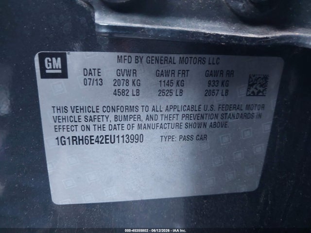 Chevrolet Volt 2014 1G1RH6E42EU113990 Image 9