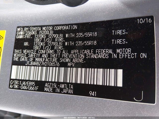 JTJBARBZ7H2106576 Lexus Nx 200t F Sport