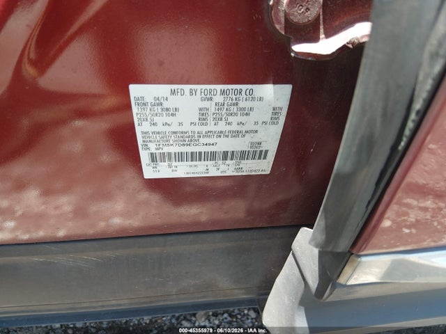Aukcja sprzedaży 2014 Ford Explorer Xlt, vin: 1FM5K7D89EGC34947, numer aukcji: 45355979