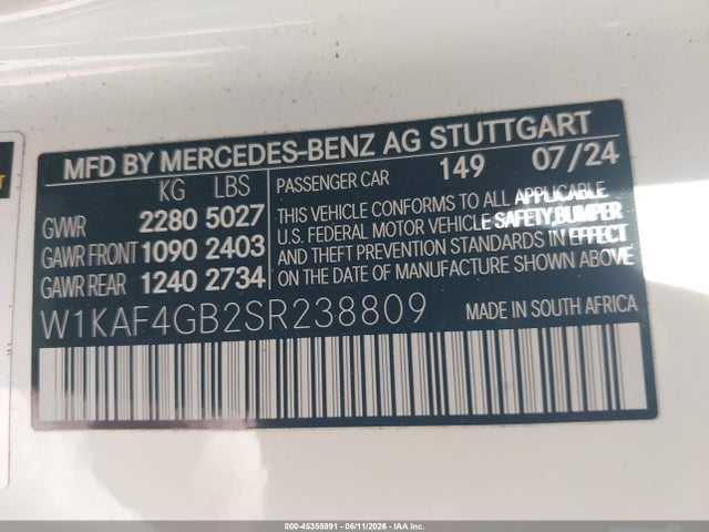 Mercedes-Benz C 300 2025 W1KAF4GB2SR238809 Image 9