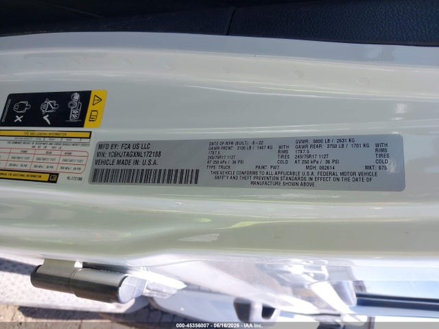 Jeep Gladiator Altitude 4x4 2022 1C6HJTAGXNL172188 Image 9