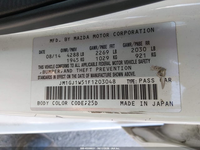 JM1GJ1W51F1203048 Mazda Mazda6 I Grand Touring