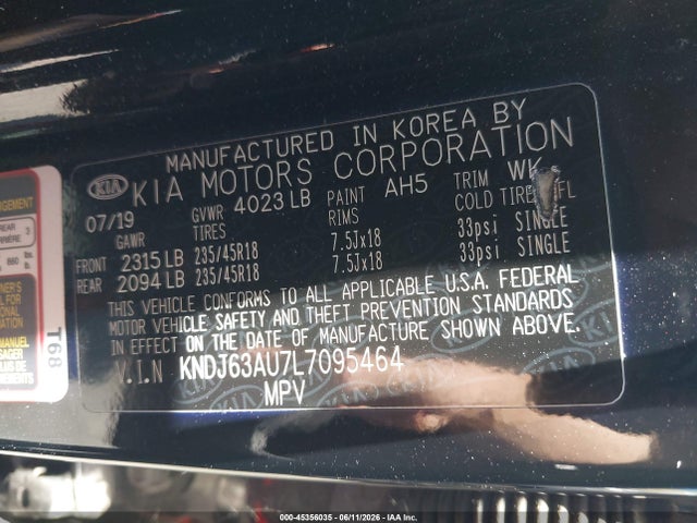 KIA Soul Gt-line 2020 KNDJ63AU7L7095464 Image 9