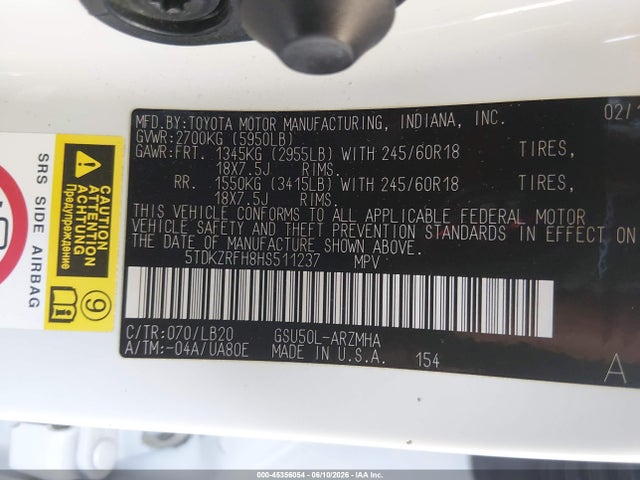 Toyota Highlander Xle 2017 5TDKZRFH8HS511237 Image 9