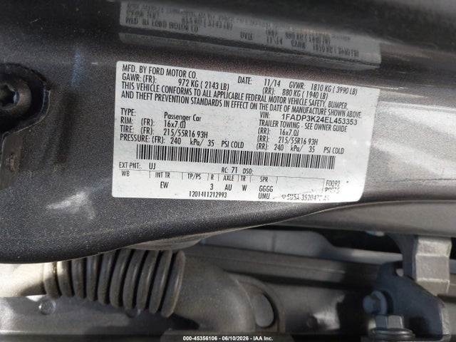 1FADP3K24EL453353 Ford FOCUS SE