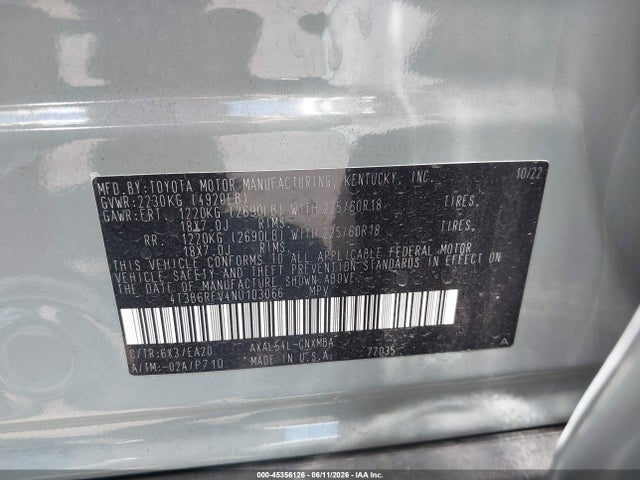 4T3B6RFV4NU103066 Toyota Rav4 Hybrid Xle Premium