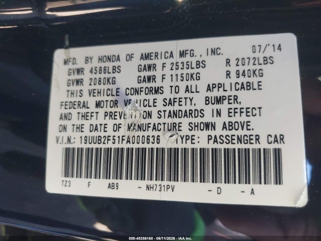 Acura Tlx V6 Tech 2015 19UUB2F51FA000636 Image 9