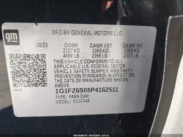 Auction sale of the 2023 Chevrolet Bolt Euv Fwd Premier, vin: 1G1FZ6S05P4162511, lot number: 45356176