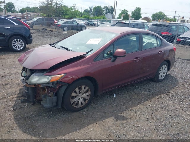 45356200 :رقم المزاد ، 2HGFB2F5XCH533459 vin ، 2012 Honda Civic Lx مزاد بيع
