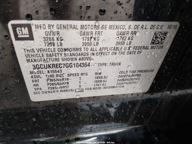Chevrolet Silverado 1500 2lt 2016 3GCUKREC7GG104364 Image 9