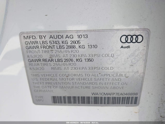 WA1CMAFP7EA046898 Audi Q5 3.0 Tdi Premium Plus
