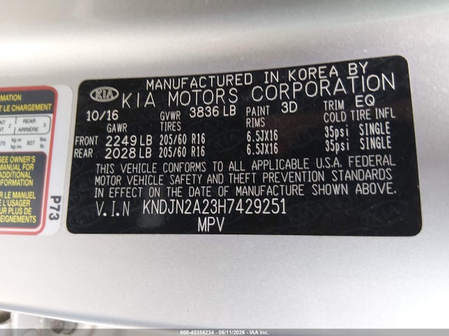KIA Soul 2017 KNDJN2A23H7429251 Image 9