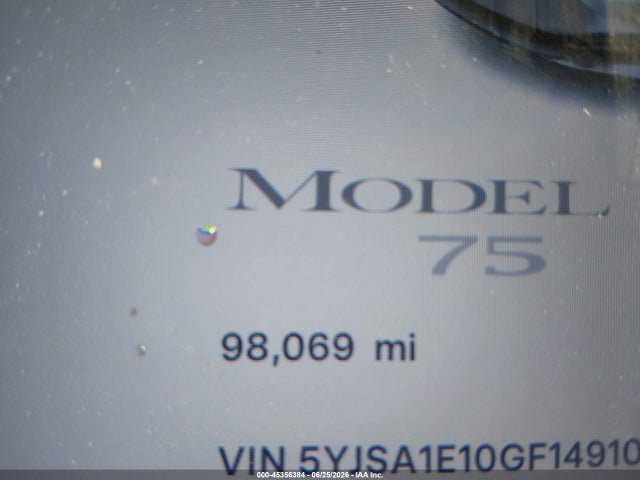 Продажа на аукционе авто 2016 Tesla Model S 60/70/75/85, vin: 5YJSA1E10GF149100, номер лота: 45356384