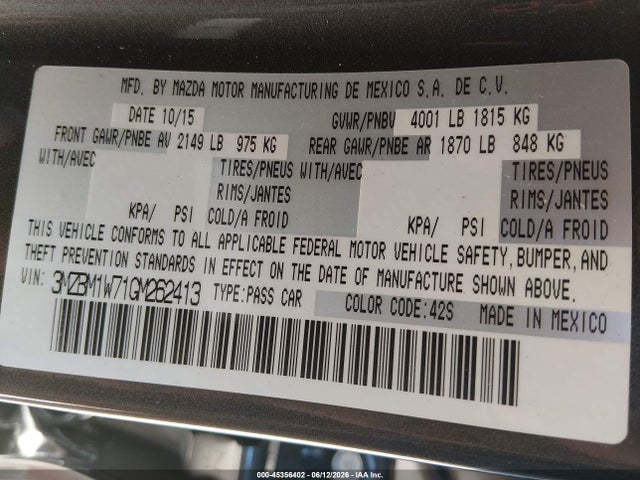 Mazda Mazda3 I Touring 2016 3MZBM1W71GM262413 Image 9