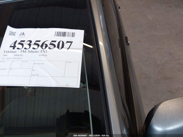 Продаж на аукціоні авто 2009 Nissan Versa 1.8s, vin: 3N1BC13E09L466723, номер лоту: 45356507