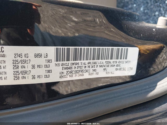 Продаж на аукціоні авто 2015 Chrysler Town & Country Touring, vin: 2C4RC1BG2FR513411, номер лоту: 45356513