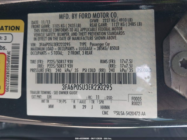 3FA6P0SU3ER223295 Ford Fusion Energi Titanium