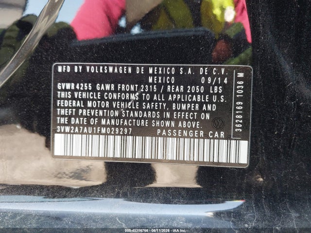 Aukcja sprzedaży 2015 Volkswagen Golf Tdi S 4-door, vin: 3VW2A7AU1FM029297, numer aukcji: 45356766