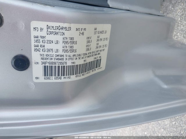 Aukcja sprzedaży 2006 Chrysler Pt Cruiser Limited, vin: 3A8FY68B96T295678, numer aukcji: 45356818