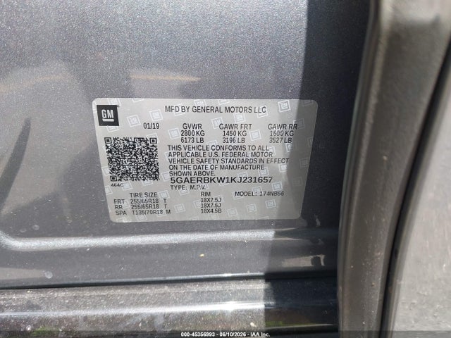 Aukcja sprzedaży 2019 Buick Enclave Fwd Essence, vin: 5GAERBKW1KJ231657, numer aukcji: 45356993