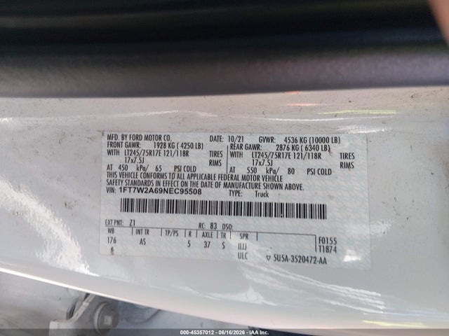 Ford F-250 Xl 2022 1FT7W2A69NEC95508 Image 9