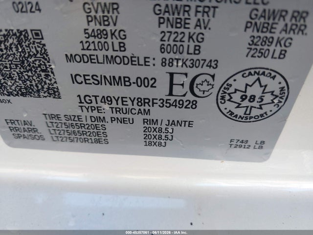 1GT49YEY8RF354928 GMC Sierra 3500hd Denali Ultimate