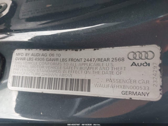 Продаж на аукціоні авто 2011 Audi A5 2.0t Premium, vin: WAUJFAFHXBN000533, номер лоту: 45357067
