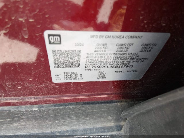 KL79MUSL9SB107840 Chevrolet Trailblazer Awd Rs