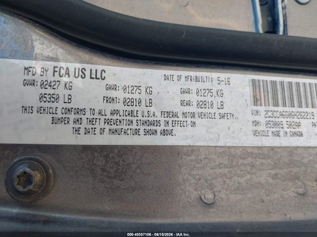 Продажа на аукционе авто 2016 Chrysler 300 300s Alloy Edition, vin: 2C3CCAGG0GH262219, номер лота: 45357106