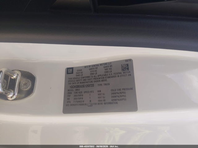 Chevrolet Colorado Wt 2016 1GCHSBEA3G1268720 Image 9