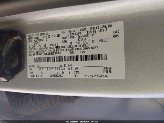 Ford F-150 Xl 2018 1FTEW1EB6JKE53033 Image 9