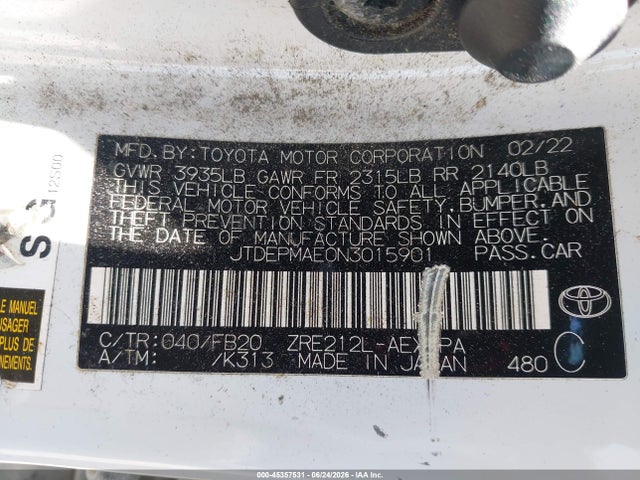 Toyota COROLLA LE 2022 JTDEPMAE0N3015901 Image 9
