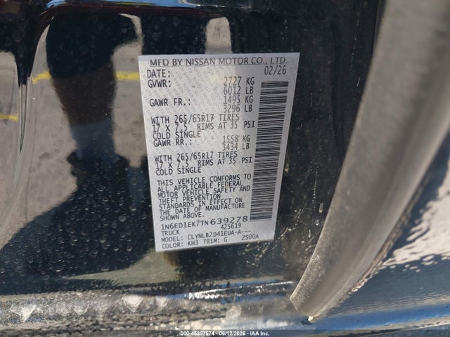 Продаж на аукціоні авто 2026 Nissan Frontier Sv 4x4, vin: 1N6ED1EK7TN639278, номер лоту: 45357574