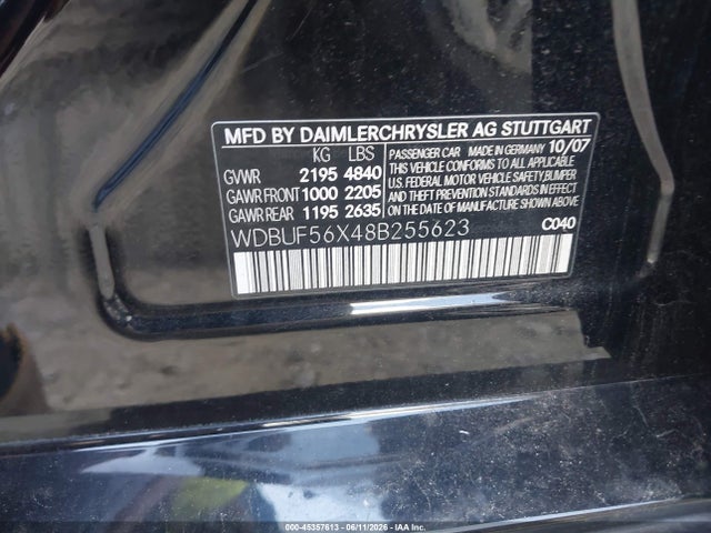 Auction sale of the 2008 Mercedes-benz E 350, vin: WDBUF56X48B255623, lot number: 45357613