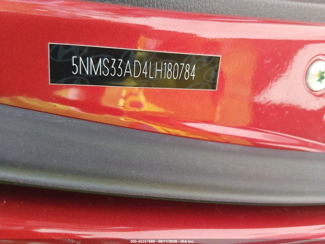 2020 Hyundai Santa Fe Sel მანქანა იყიდება აუქციონზე, vin: 5NMS33AD4LH180784, აუქციონის ნომერი: 45357685