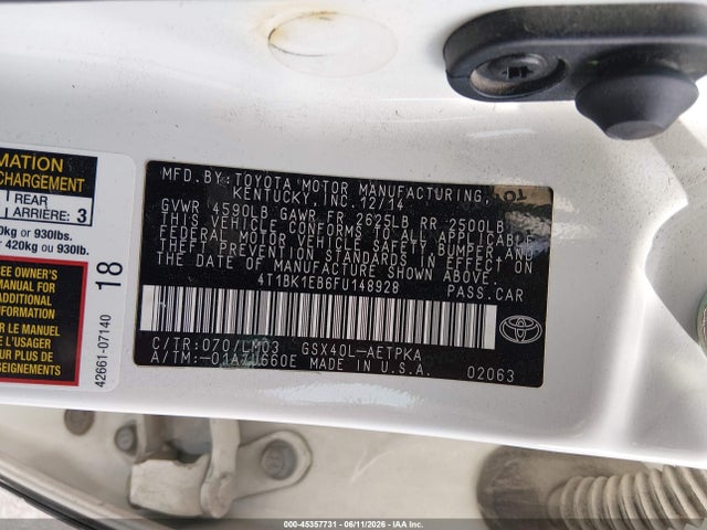 Aukcja sprzedaży 2015 Toyota Avalon Limited, vin: 4T1BK1EB6FU148928, numer aukcji: 45357731