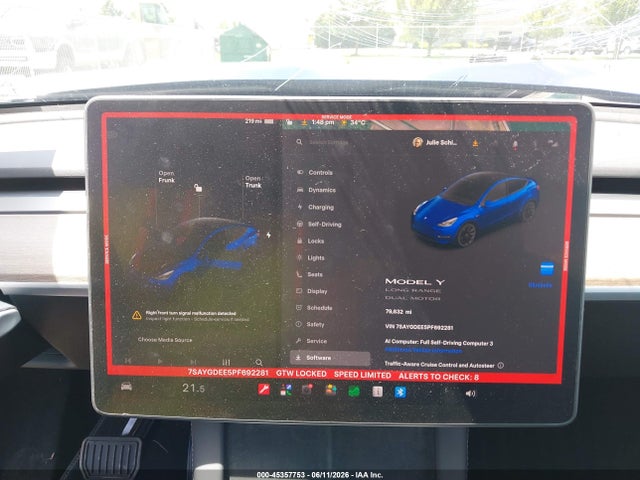 Продаж на аукціоні авто 2023 Tesla Model Y Awd/long Range Dual Motor All-wheel Drive, vin: 7SAYGDEE5PF692281, номер лоту: 45357753