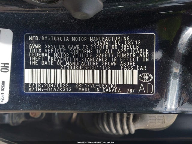 Toyota Corolla S Plus 2014 2T1BURHE5EC011428 Image 9